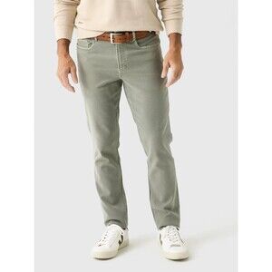 FAHERTY Pants Mens Size 42 Green Stretch Terry 5 Pocket In Faded Olive $178